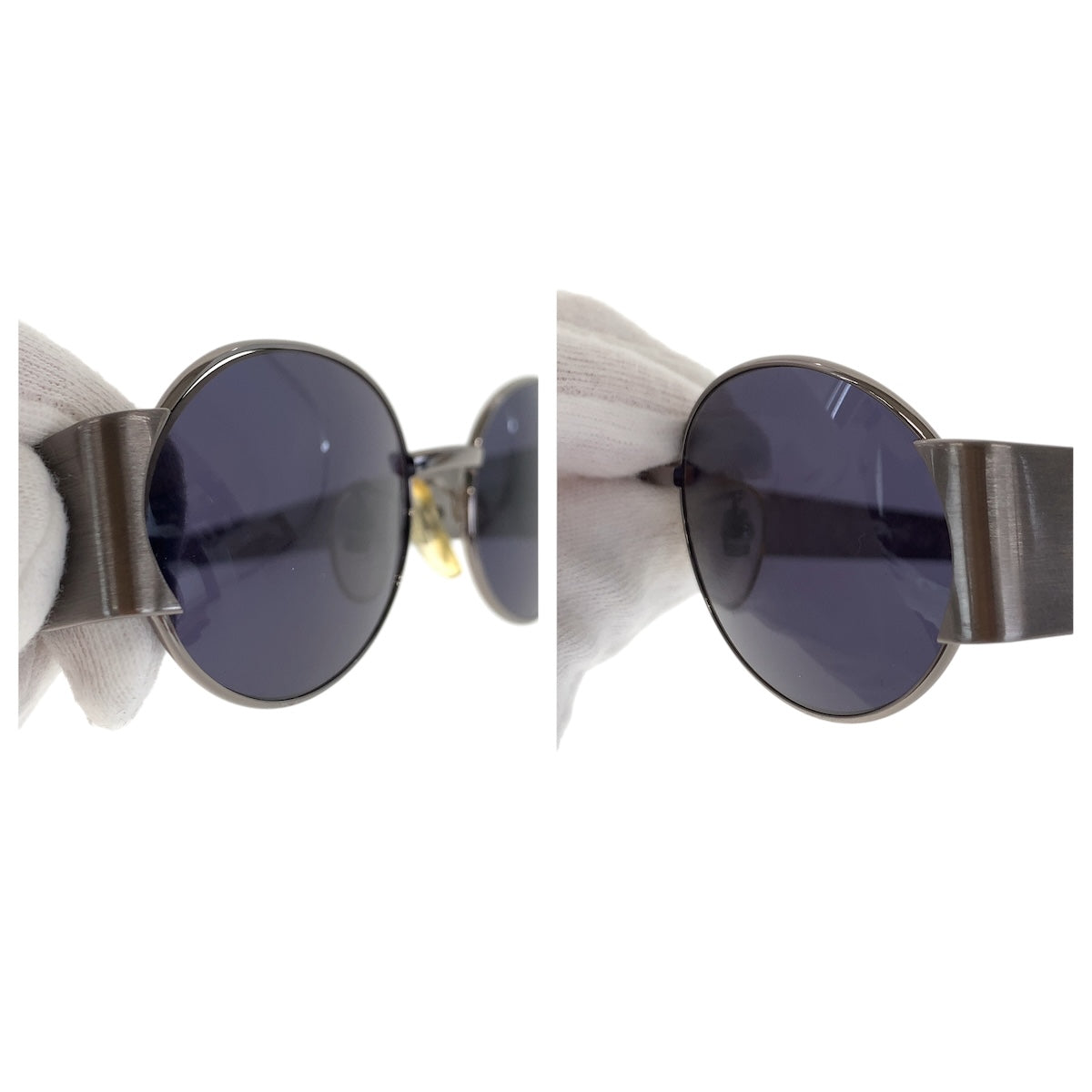 14263
FENDI フェンディ ブラック 黒 クリア シルバー金具 プラスチック / メタル MOD.SL7179 52 COL.614 サングラス 男女兼用 ラウンド  メンズ AB11