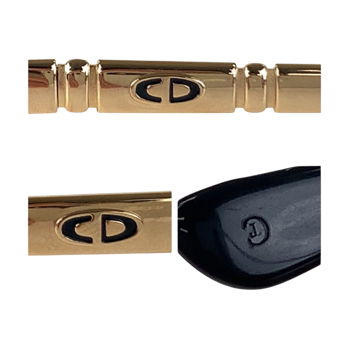 14266
Dior ディオール ヴィンテージ ブラック ゴールド金具 プラスチック / メタル 2605A 90 58◻︎14 サングラス スクエア  レディース ABP5