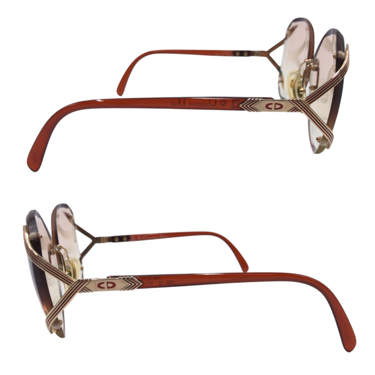 14267
Dior ディオール CDロゴ ブラウン ゴールド メタル 2289 43 61◻︎16 サングラス メガネフレーム ラウンド レディース AB5