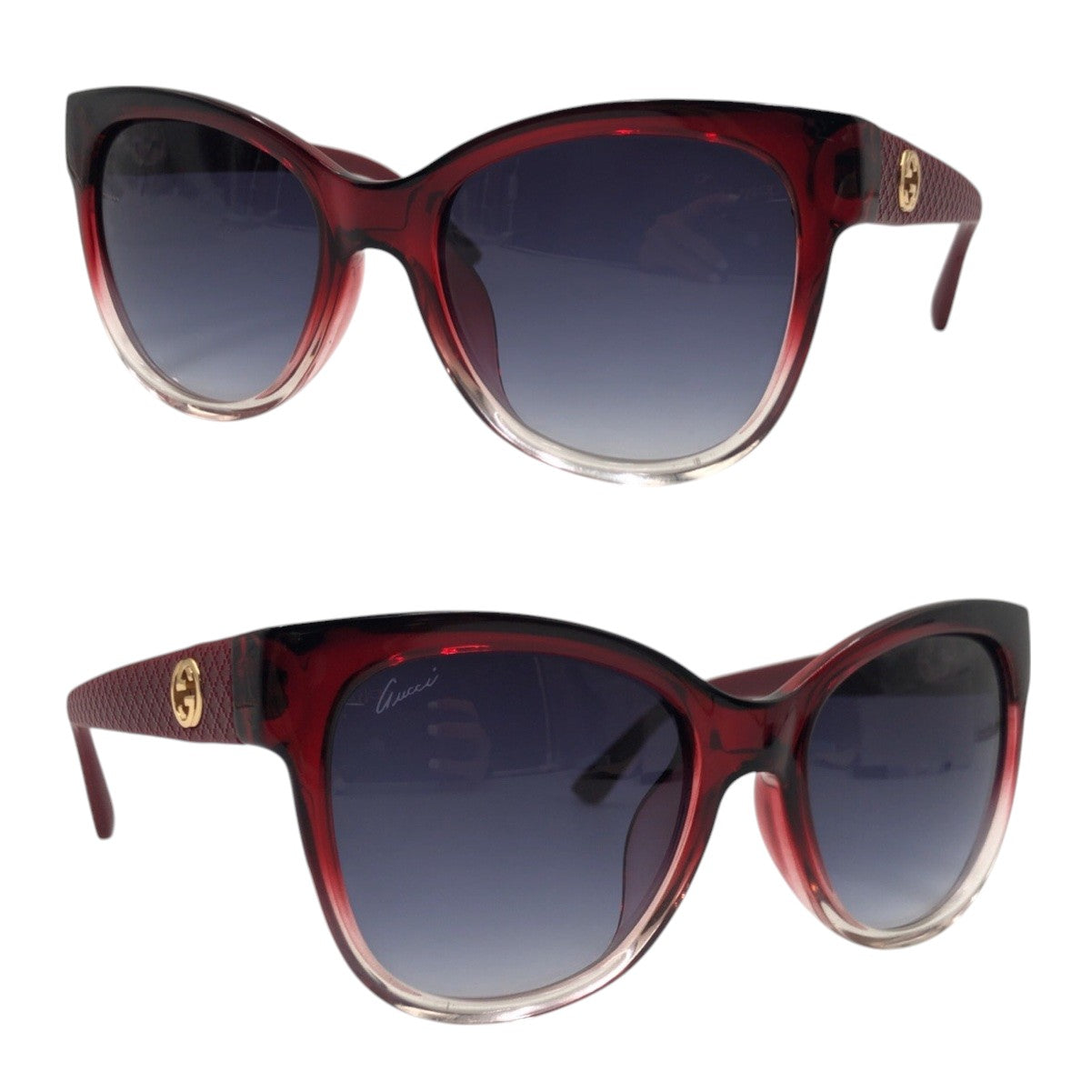 GUCCI グッチ GG柄 ワインレッド ブルー プラスチック GG 3795/S LDP/BC 55□20 140 サングラス ウェリントン  レディース