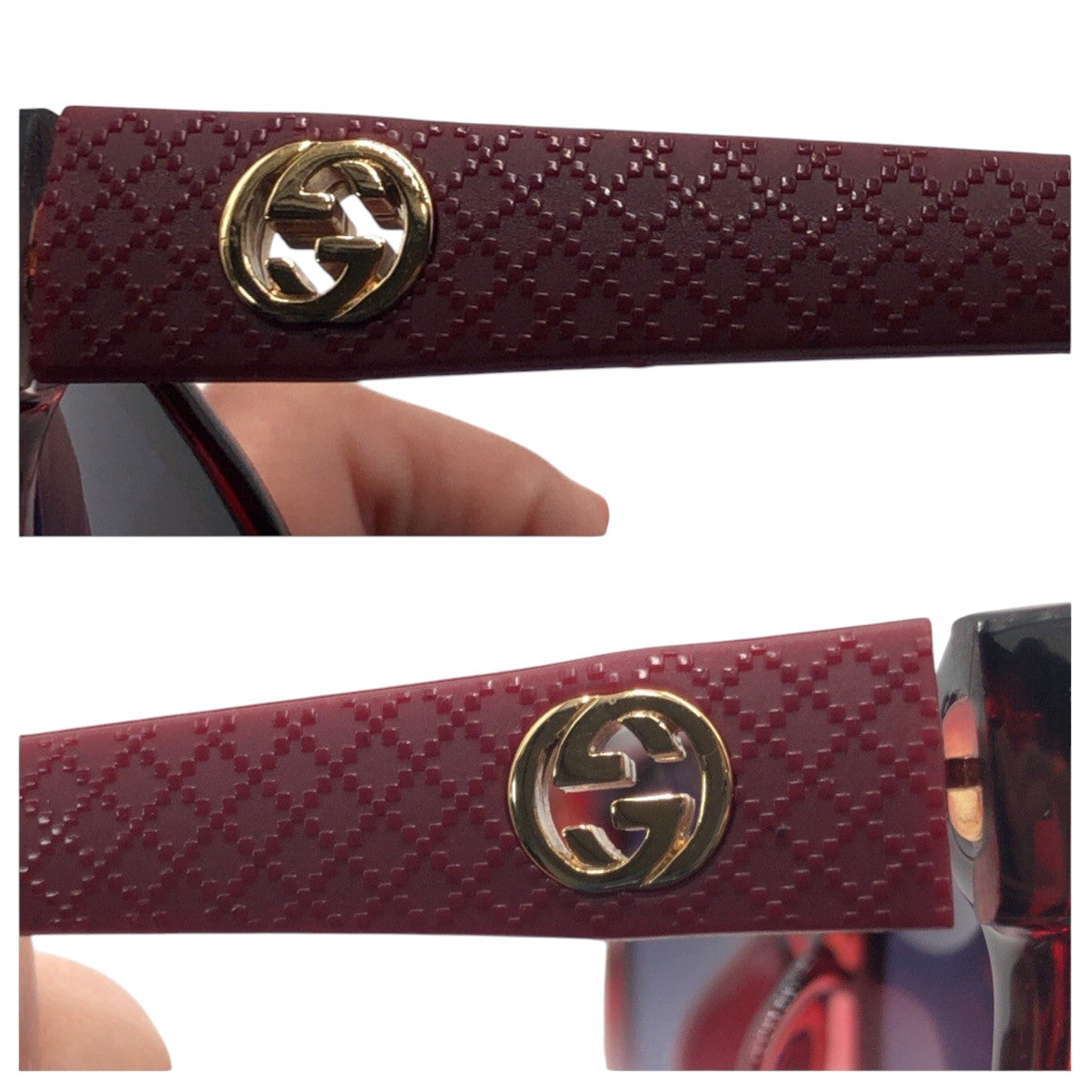 GUCCI グッチ GG柄 ワインレッド ブルー プラスチック GG 3795/S LDP/BC 55□20 140 サングラス ウェリントン  レディース