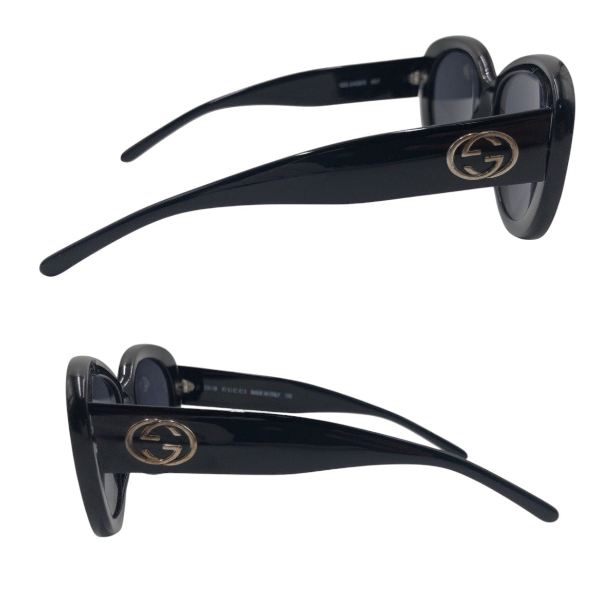 14268
GUCCI グッチ ヴィンテージ インターロッキングG ブラック 黒 プラスチック GG 2408/S 807 サングラス 男女兼用 バタフライ  レディース