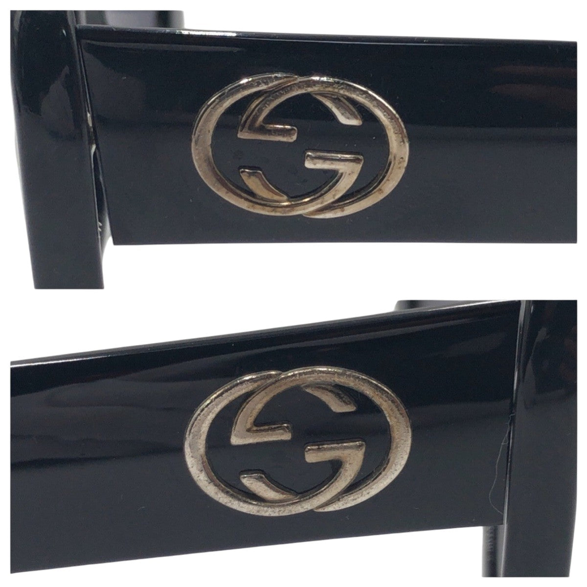 14268
GUCCI グッチ ヴィンテージ インターロッキングG ブラック 黒 プラスチック GG 2408/S 807 サングラス 男女兼用 バタフライ  レディース