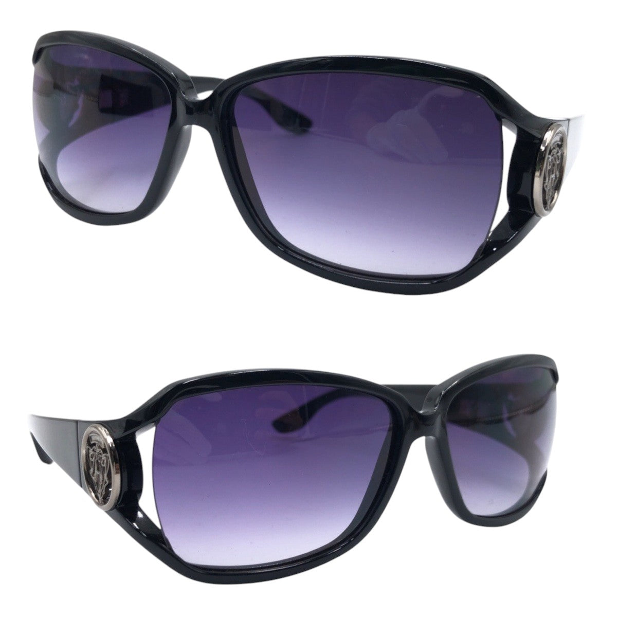 GUCCI グッチ ブラック 黒 パープル プラスチック GG3059 S 59□13 105 サングラス バタフライ レディース A16