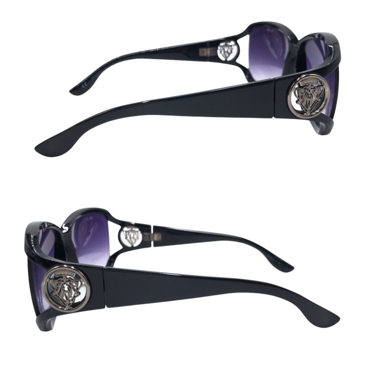 GUCCI グッチ ブラック 黒 パープル プラスチック GG3059 S 59□13 105 サングラス バタフライ レディース A16