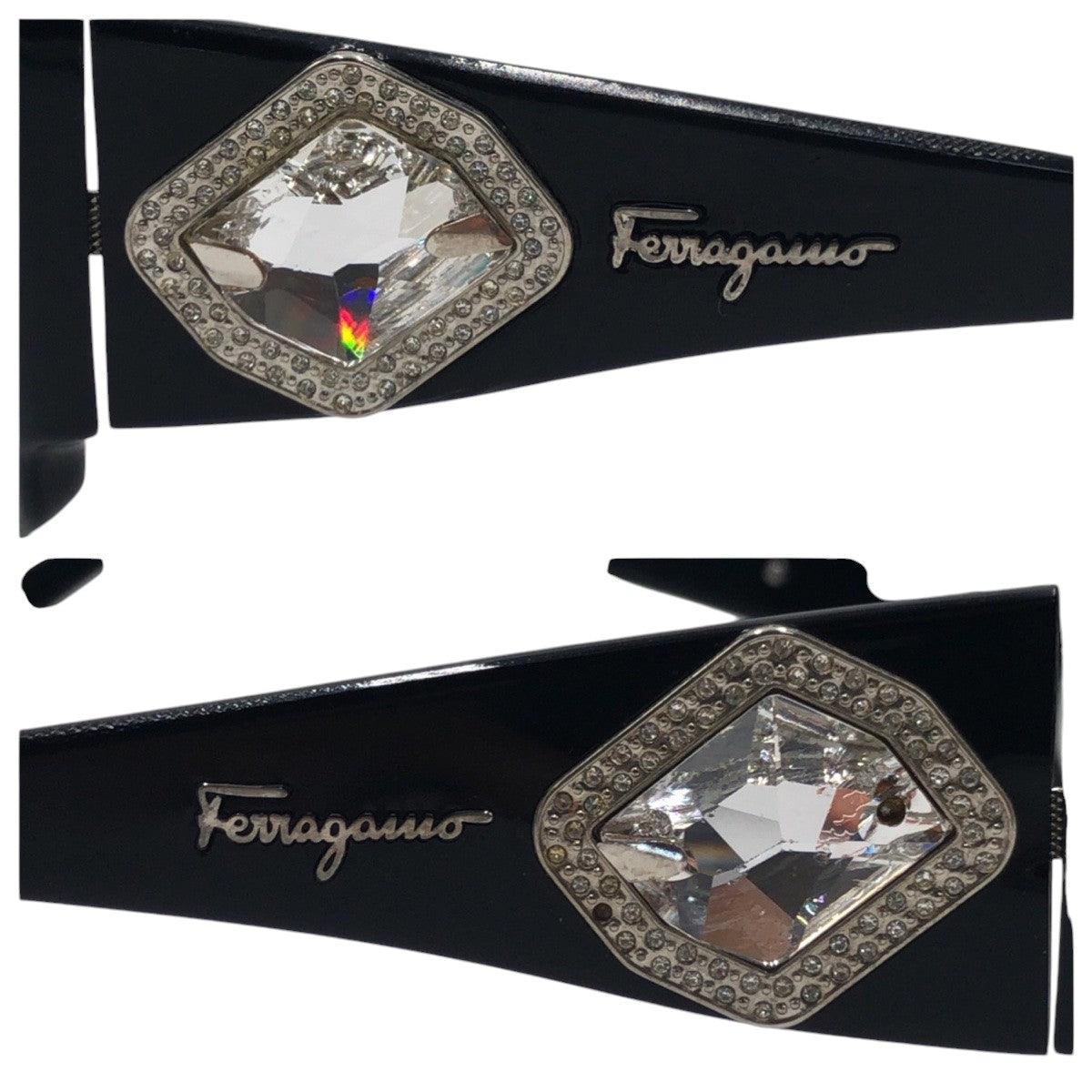 Salvatore Ferragamo サルヴァトーレフェラガモ ブラック 黒 プラスチック 2146 B 101/11 56◻︎17 130 2N サングラス スクエア  レディース