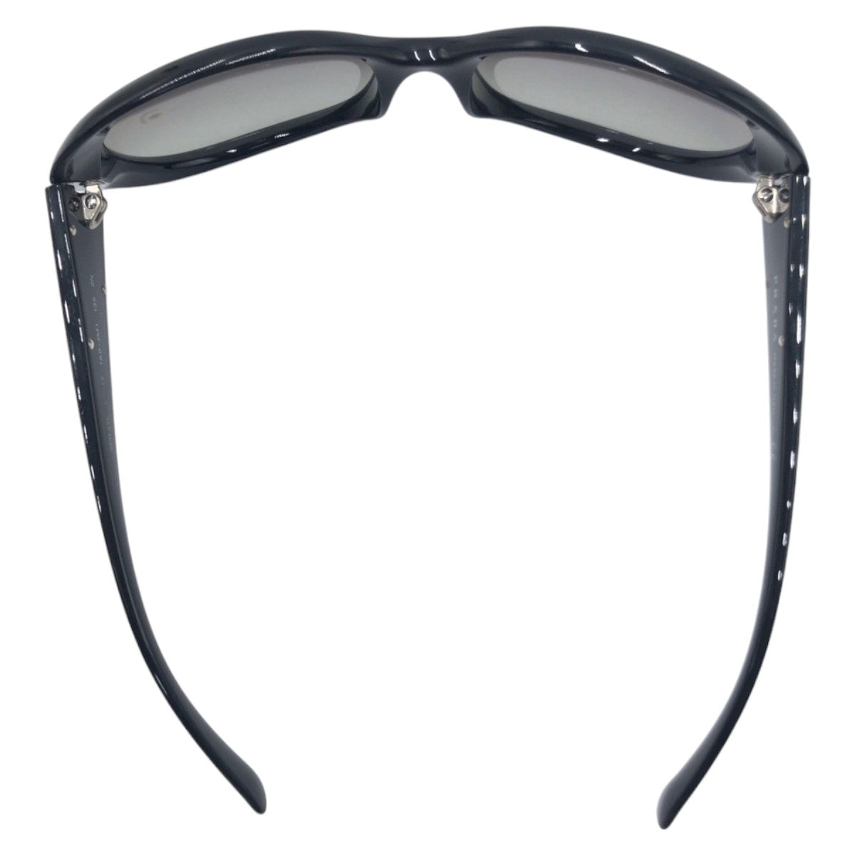 14272
PRADA プラダ 三角ロゴ ブラック 黒 プラスチック SPR27L 5717 1AB 3M1 135 2N サングラス メガネフレーム バタフライ  レディース