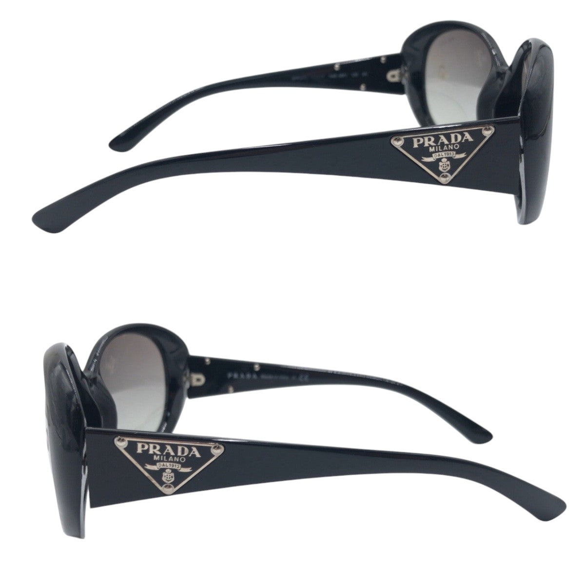 14272
PRADA プラダ 三角ロゴ ブラック 黒 プラスチック SPR27L 5717 1AB 3M1 135 2N サングラス メガネフレーム バタフライ  レディース