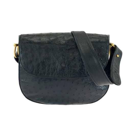 13827
GUCCI グッチ ホースビット ブラック 黒 ゴールド金具 オーストリッチ 007 2058 0210 ショルダーバッグ ポシェット  レディース