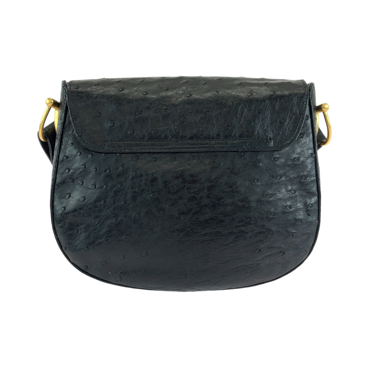 13827
GUCCI グッチ ホースビット ブラック 黒 ゴールド金具 オーストリッチ 007 2058 0210 ショルダーバッグ ポシェット  レディース