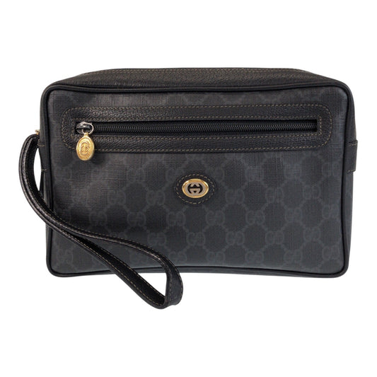 GUCCI グッチ ブラック 黒 ゴールド金具 PVC / レザー 56 01 052 クラッチバッグ セカンドバッグ  メンズ