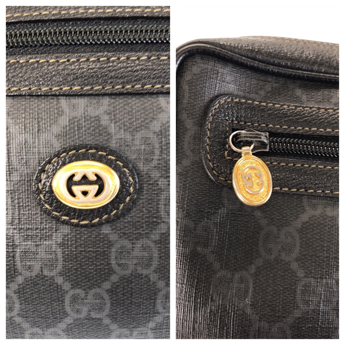 GUCCI グッチ ブラック 黒 ゴールド金具 PVC / レザー 56 01 052 クラッチバッグ セカンドバッグ  メンズ