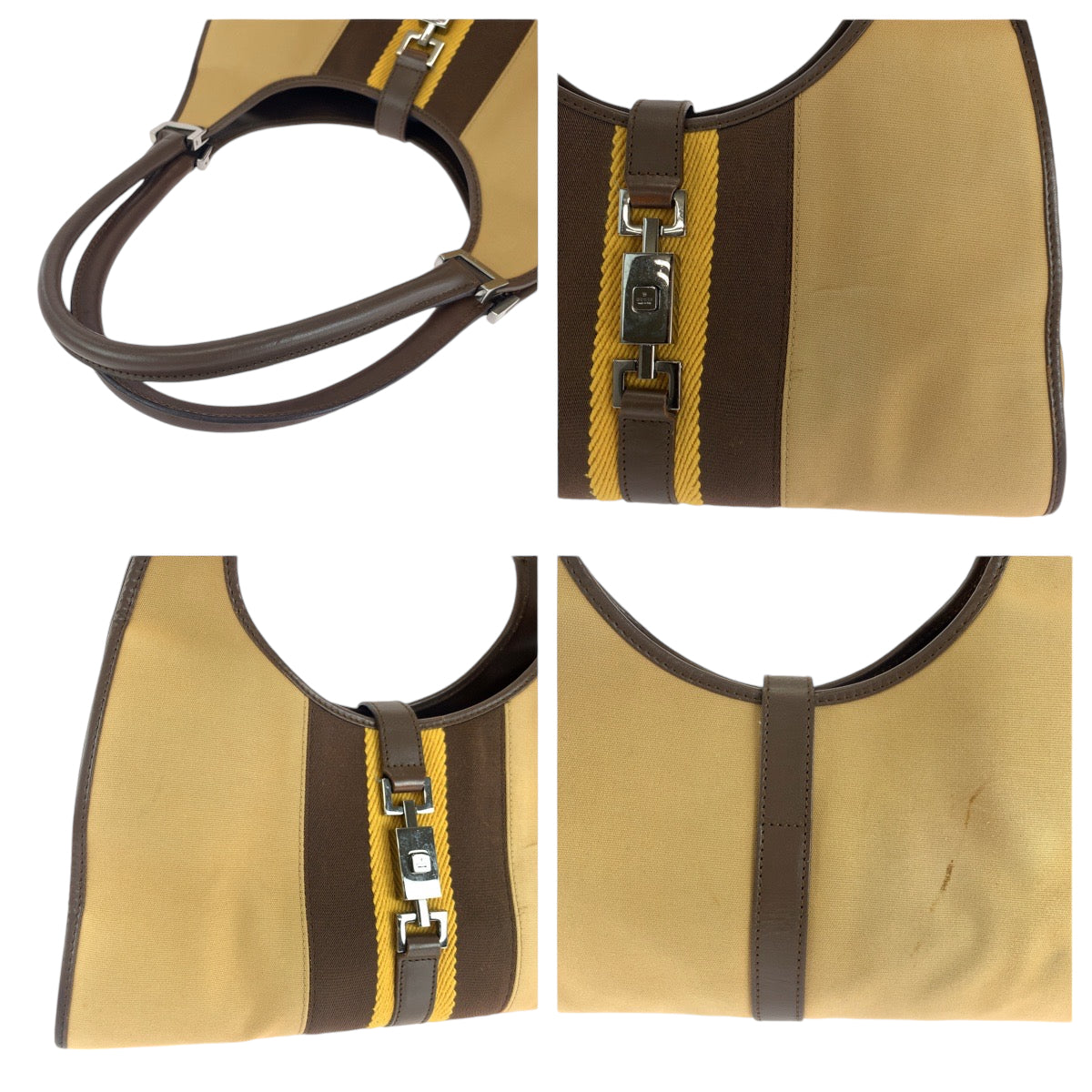 14274
GUCCI グッチ ジャッキー ブラウン シルバー金具 GGキャンバス 002 1067 ワンショルダーバッグ 肩掛け  レディース