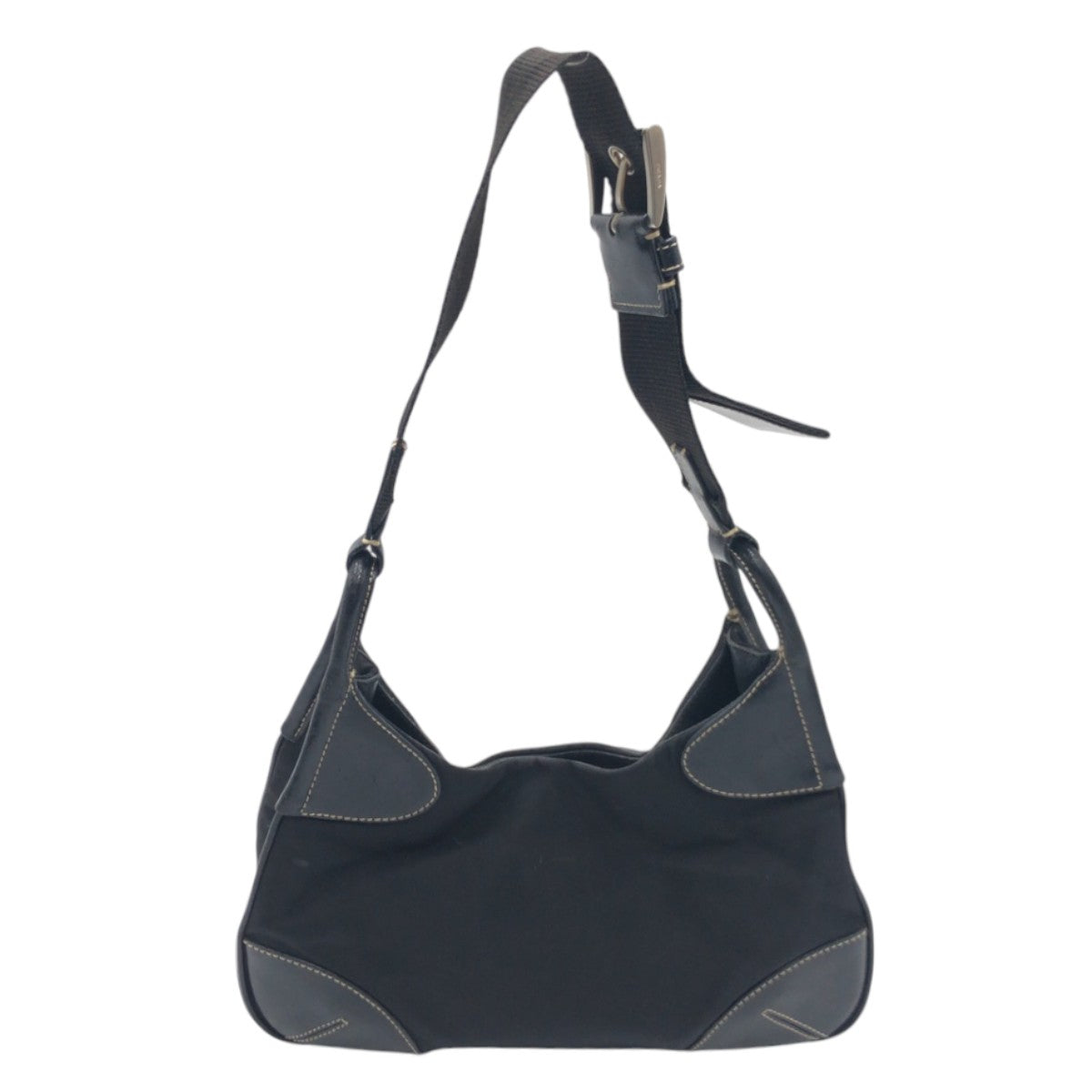 PRADA Prada Tessuto Triangle Logo Black Nylon Hobo Shoulder Bag One Shoulder Bag Women's