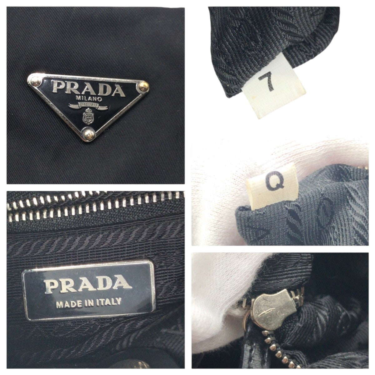 PRADA Prada Tessuto Triangle Logo Black Nylon Hobo Shoulder Bag One Shoulder Bag Women's