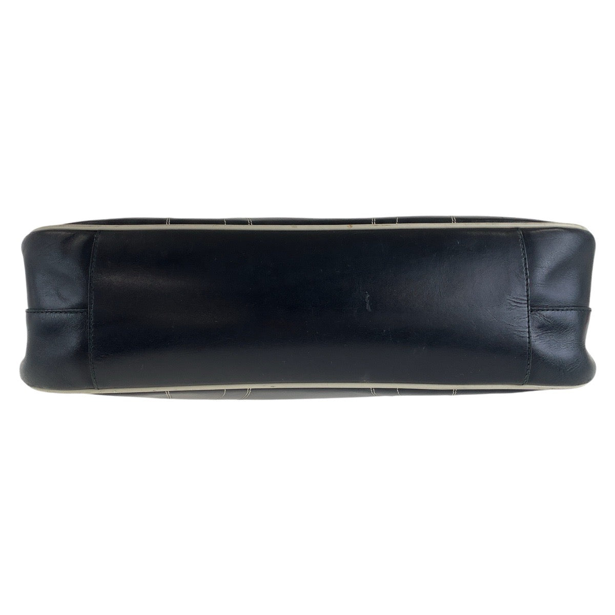 PRADA Prada black silver hardware leather shoulder bag for women