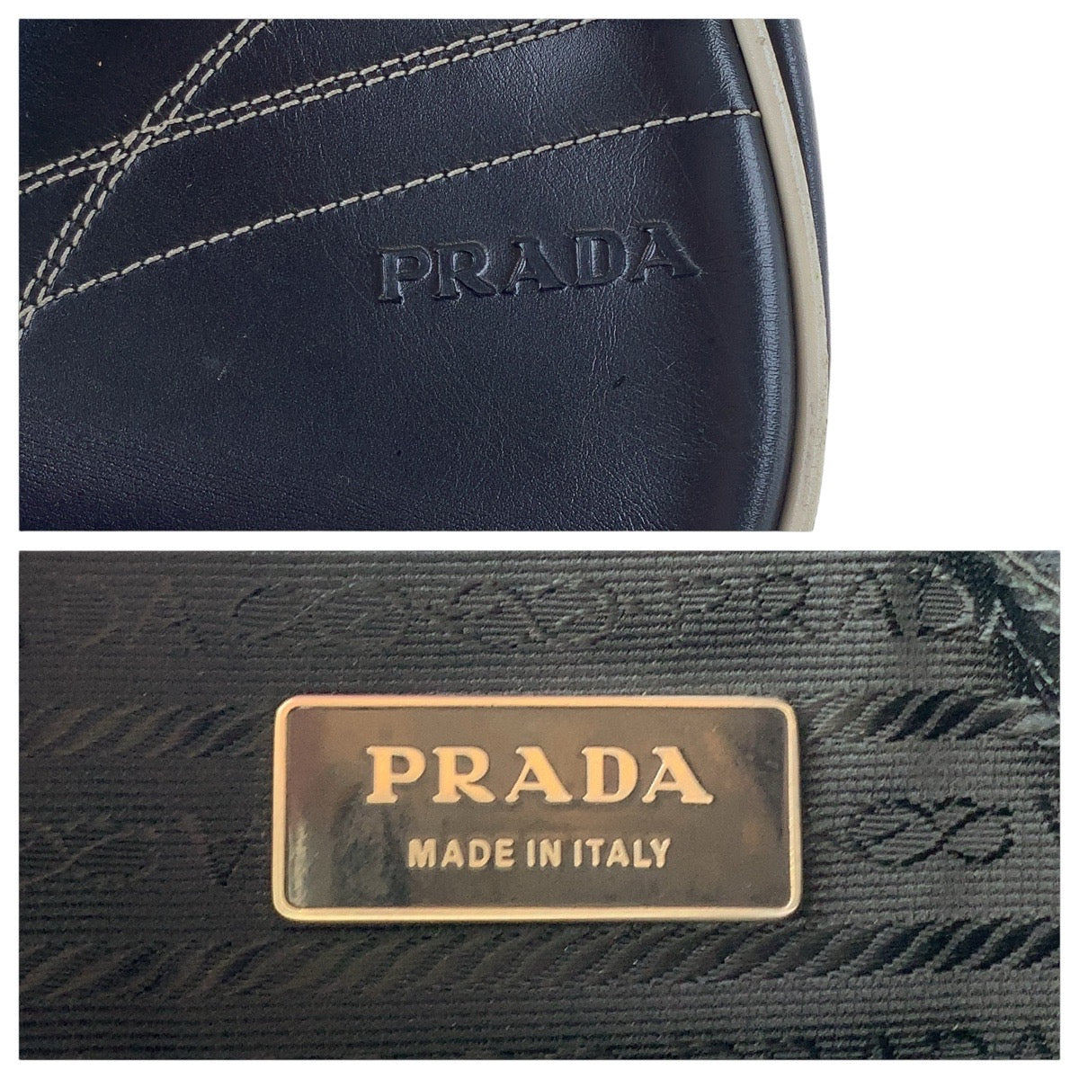 PRADA Prada black silver hardware leather shoulder bag for women