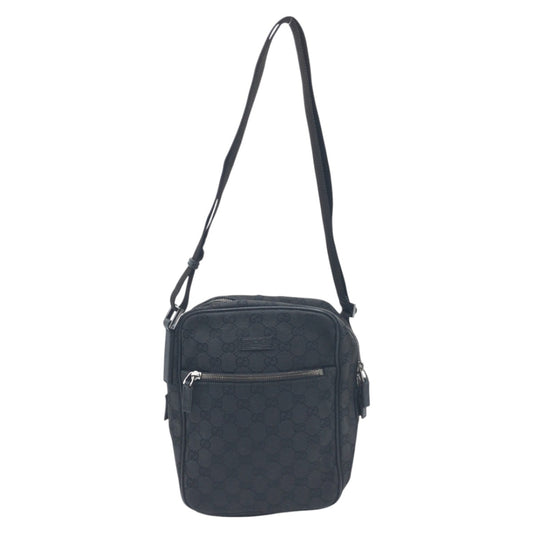 14277
GUCCI グッチ GG柄 ブラック 黒 GGキャンバス 03136 ショルダーバッグ ポシェット 男女兼用  メンズ