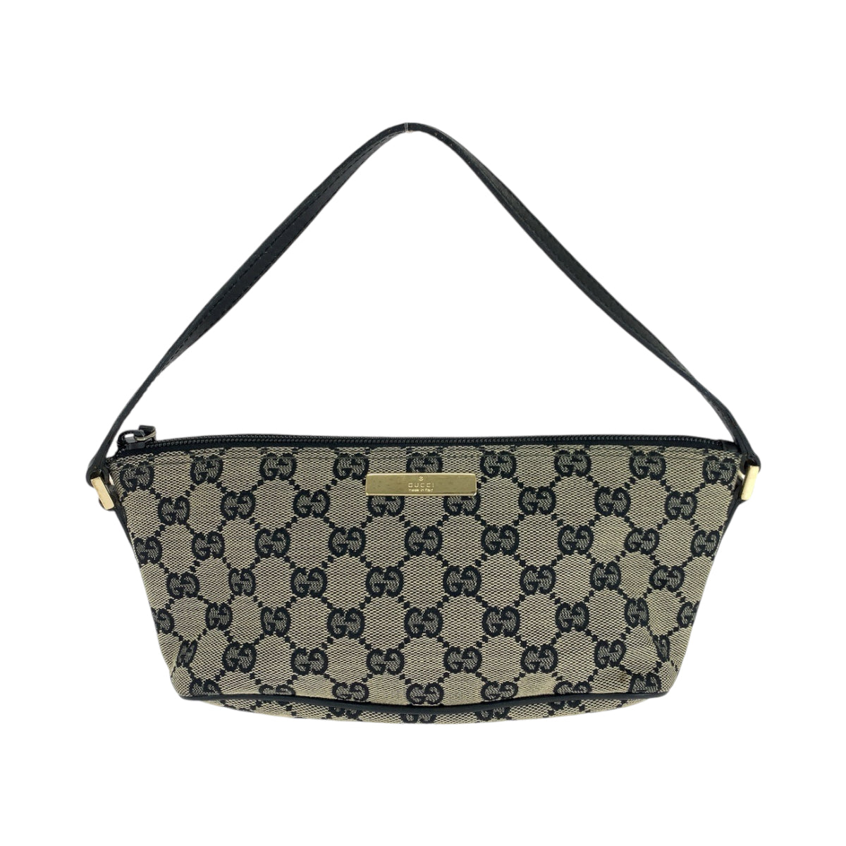 13832
GUCCI グッチ ベージュ ブラック シルバー金具 GGキャンバス 039 1103 ハンドバッグ アクセサリーポーチ  レディース