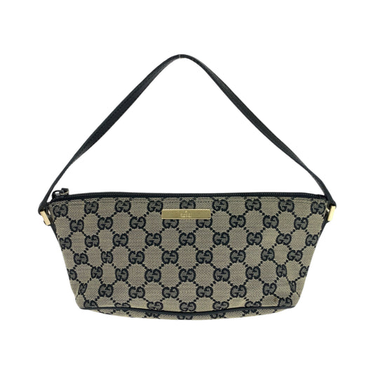 13832
GUCCI グッチ ベージュ ブラック シルバー金具 GGキャンバス 039 1103 ハンドバッグ アクセサリーポーチ  レディース