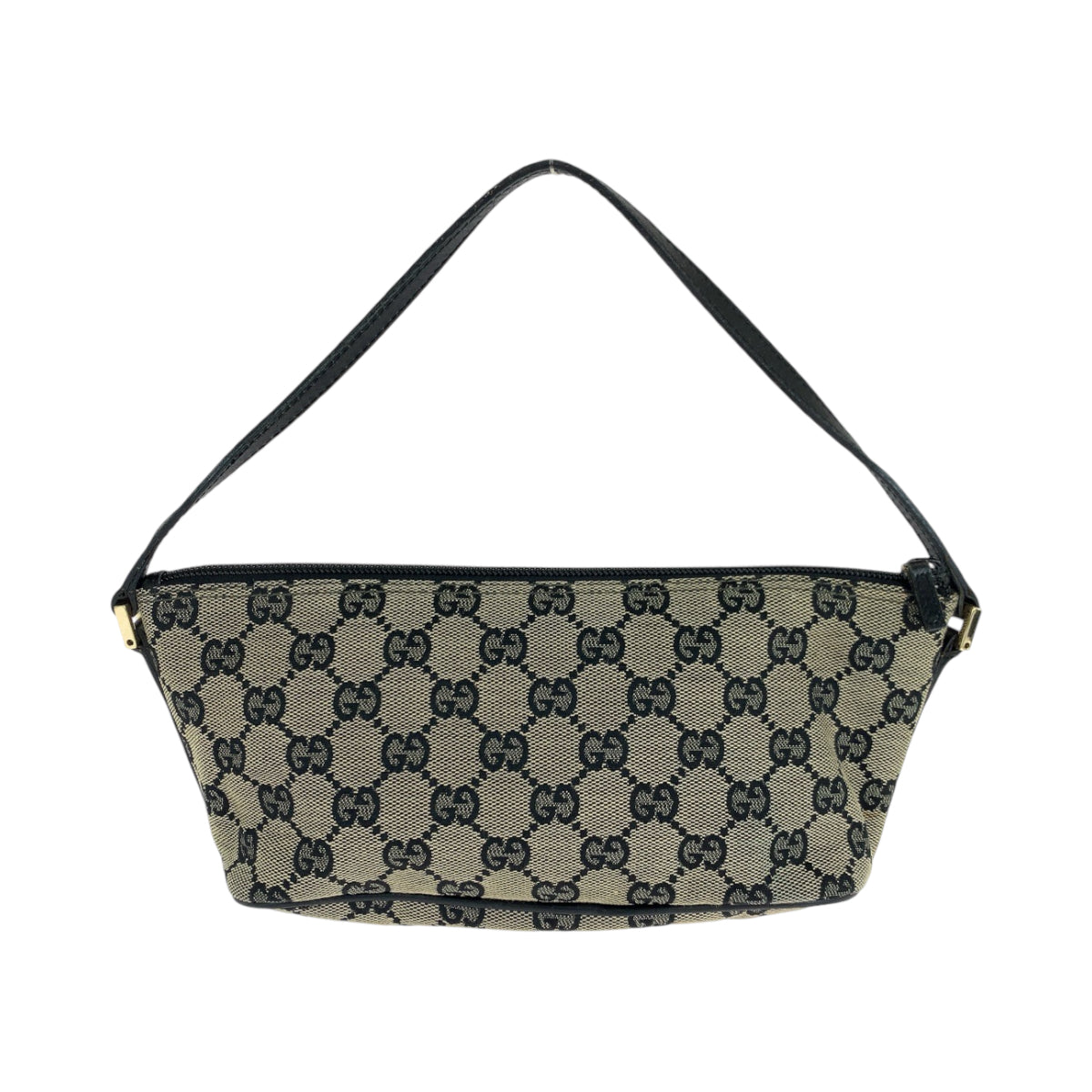 13832
GUCCI グッチ ベージュ ブラック シルバー金具 GGキャンバス 039 1103 ハンドバッグ アクセサリーポーチ  レディース