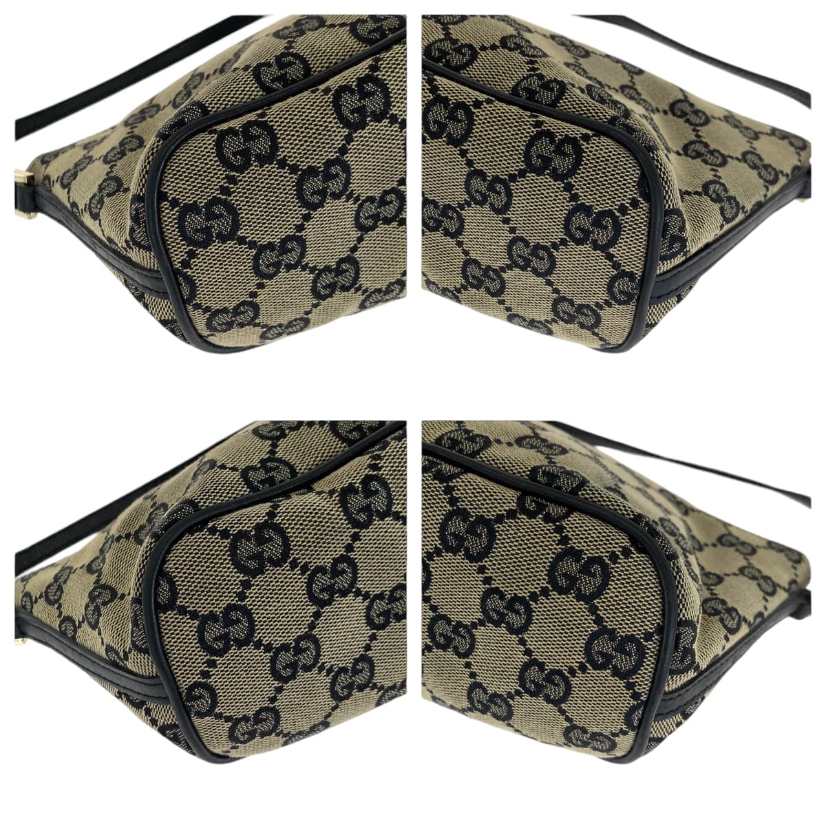 13832
GUCCI グッチ ベージュ ブラック シルバー金具 GGキャンバス 039 1103 ハンドバッグ アクセサリーポーチ  レディース