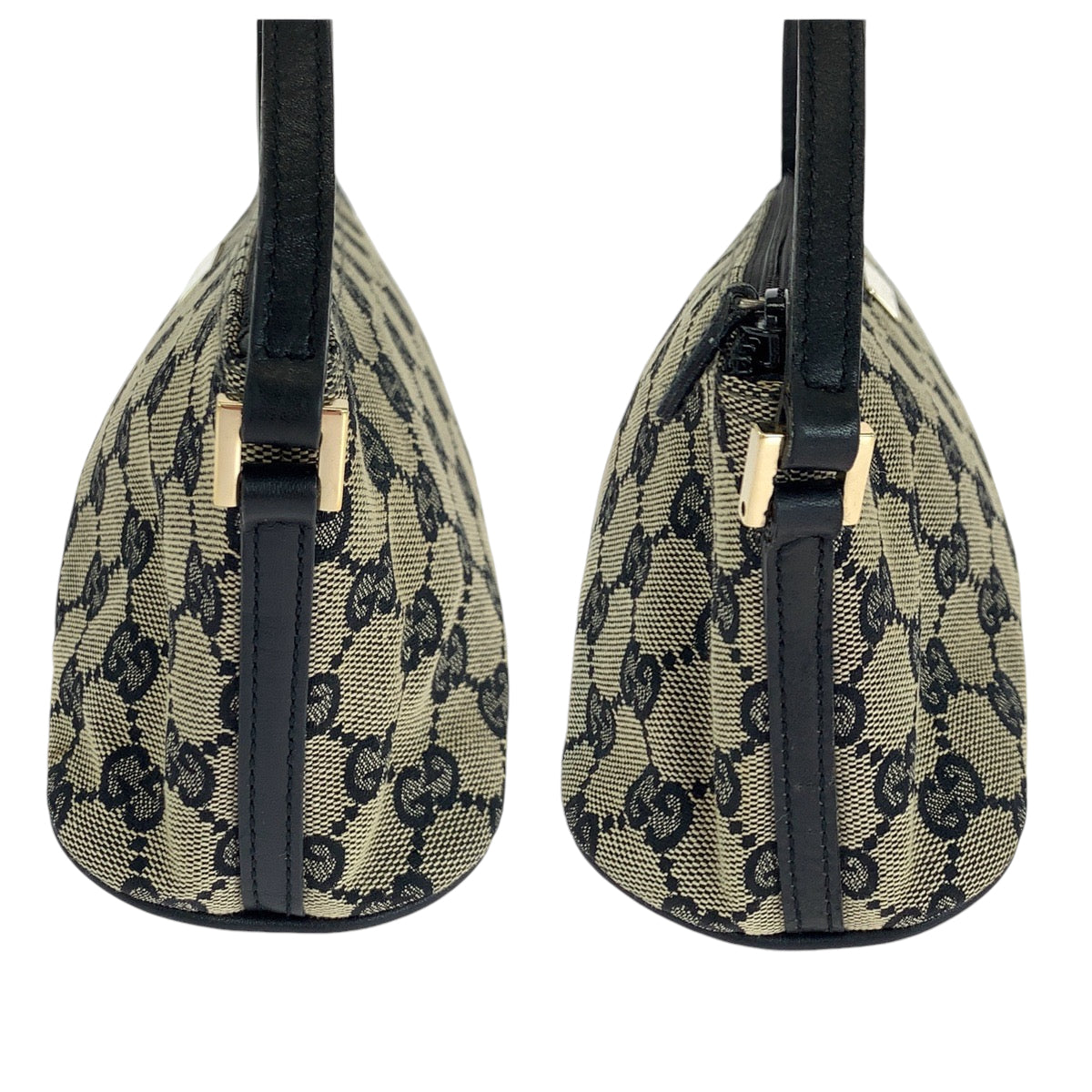 13832
GUCCI グッチ ベージュ ブラック シルバー金具 GGキャンバス 039 1103 ハンドバッグ アクセサリーポーチ  レディース
