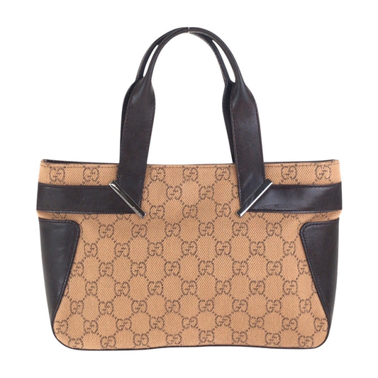 14278
GUCCI グッチ ブラウン シルバー金具 GGキャンバス / レザー 73984 トートバッグ ハンドバッグ  レディース