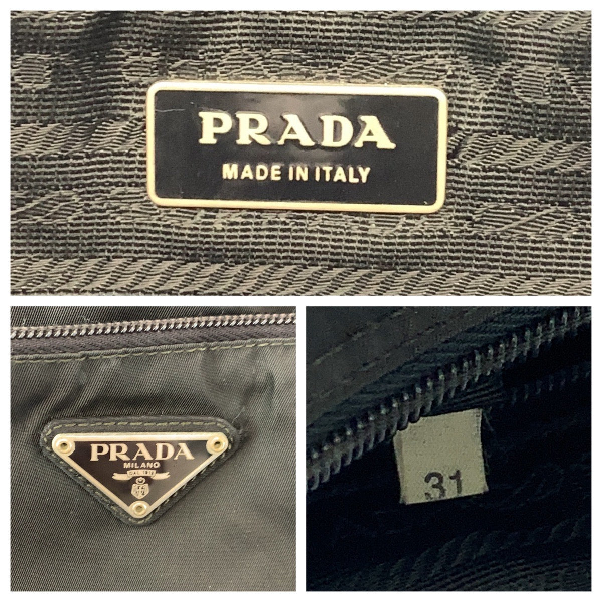14279
PRADA プラダ テスート 三角ロゴプレート ブラック 黒 シルバー金具 ナイロン ショルダーバッグ ポシェット  レディース