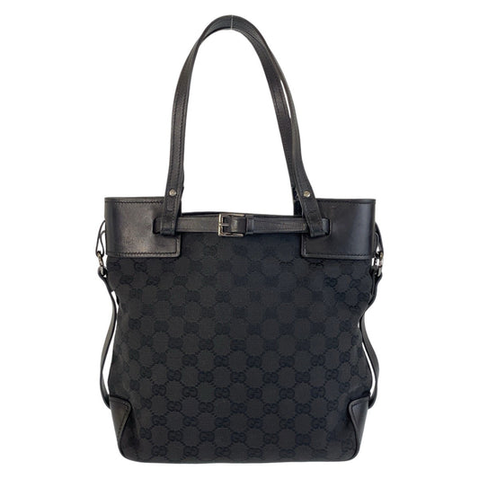 14280
GUCCI グッチ ブラック 黒 GGキャンバス / レザー 107757 トートバッグ ショルダーバッグ  レディース