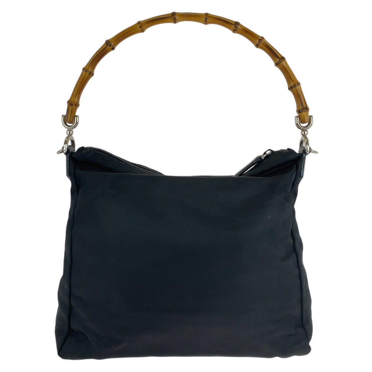 13833
GUCCI グッチ バンブー ブラック 黒 シルバー金具 キャンバス / レザー 000 2032 0509 ショルダーバッグ  レディース