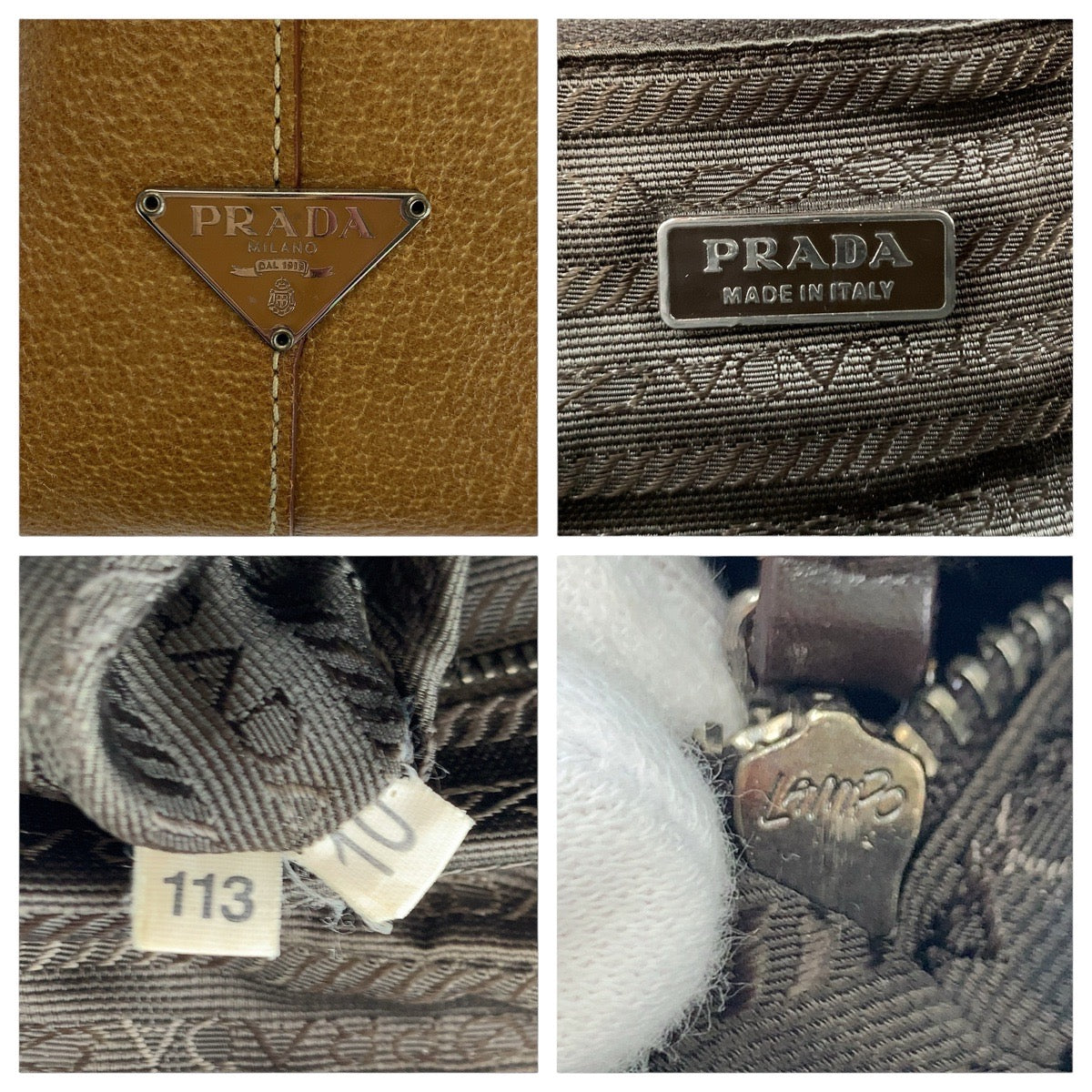14281
PRADA プラダ ライトブラウン キャメル シルバー金具 レザー トートバッグ ショルダーバッグ  レディース