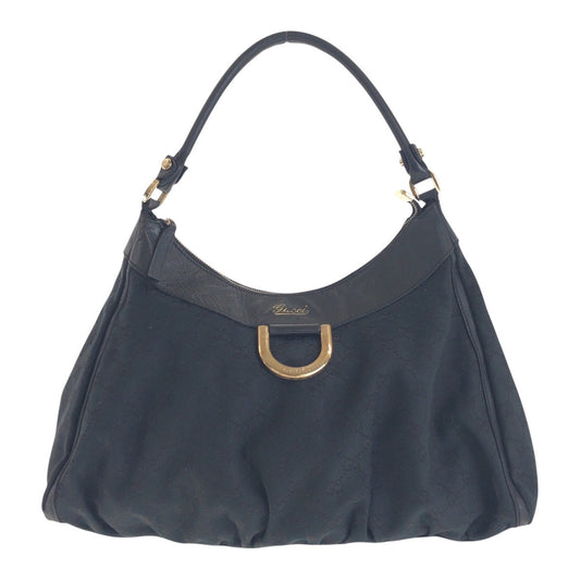14282
GUCCI グッチ アビー ホーボー ブラック 黒 ゴールド金具 GGキャンバス / レザー 189833 ショルダーバッグ  レディース