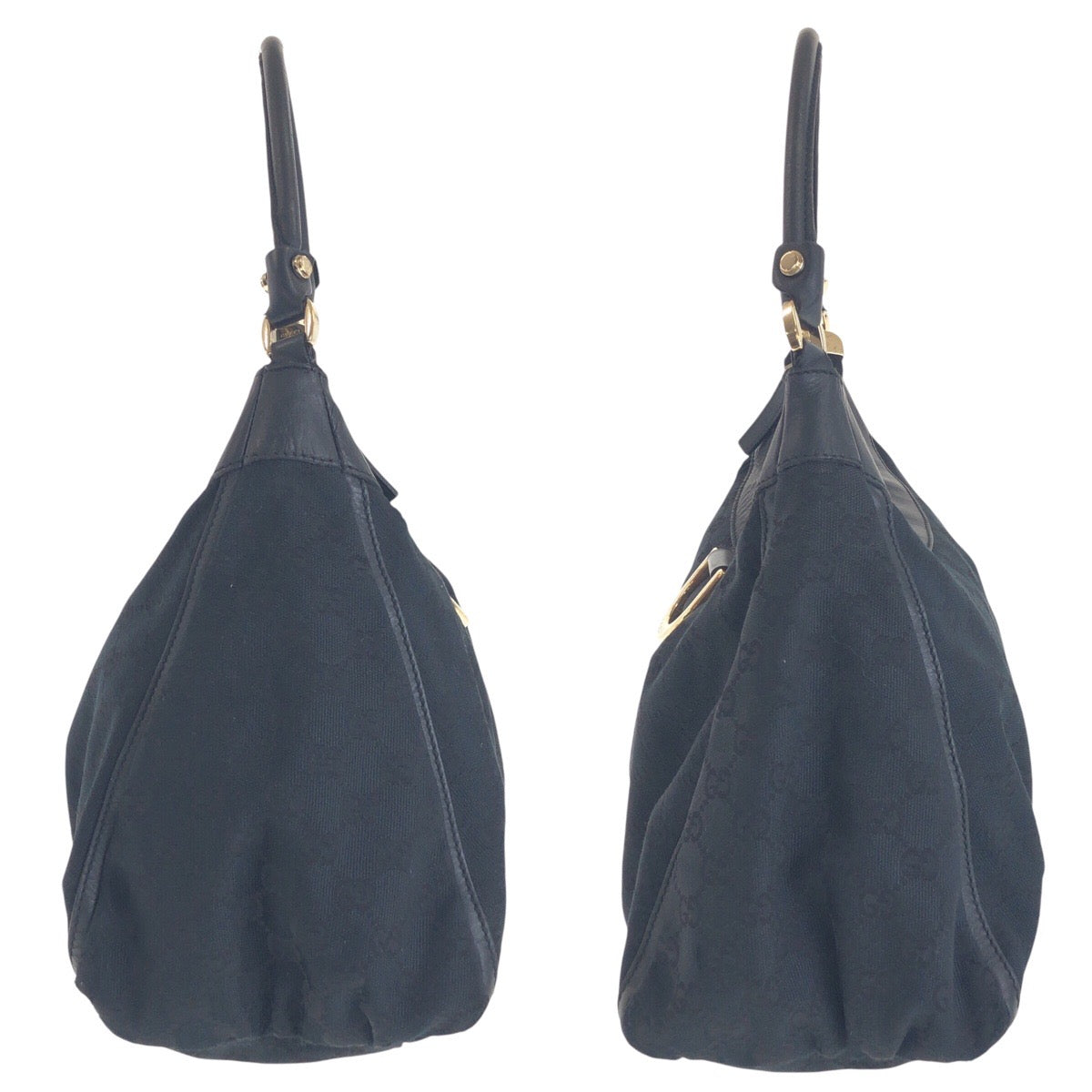 14282
GUCCI グッチ アビー ホーボー ブラック 黒 ゴールド金具 GGキャンバス / レザー 189833 ショルダーバッグ  レディース