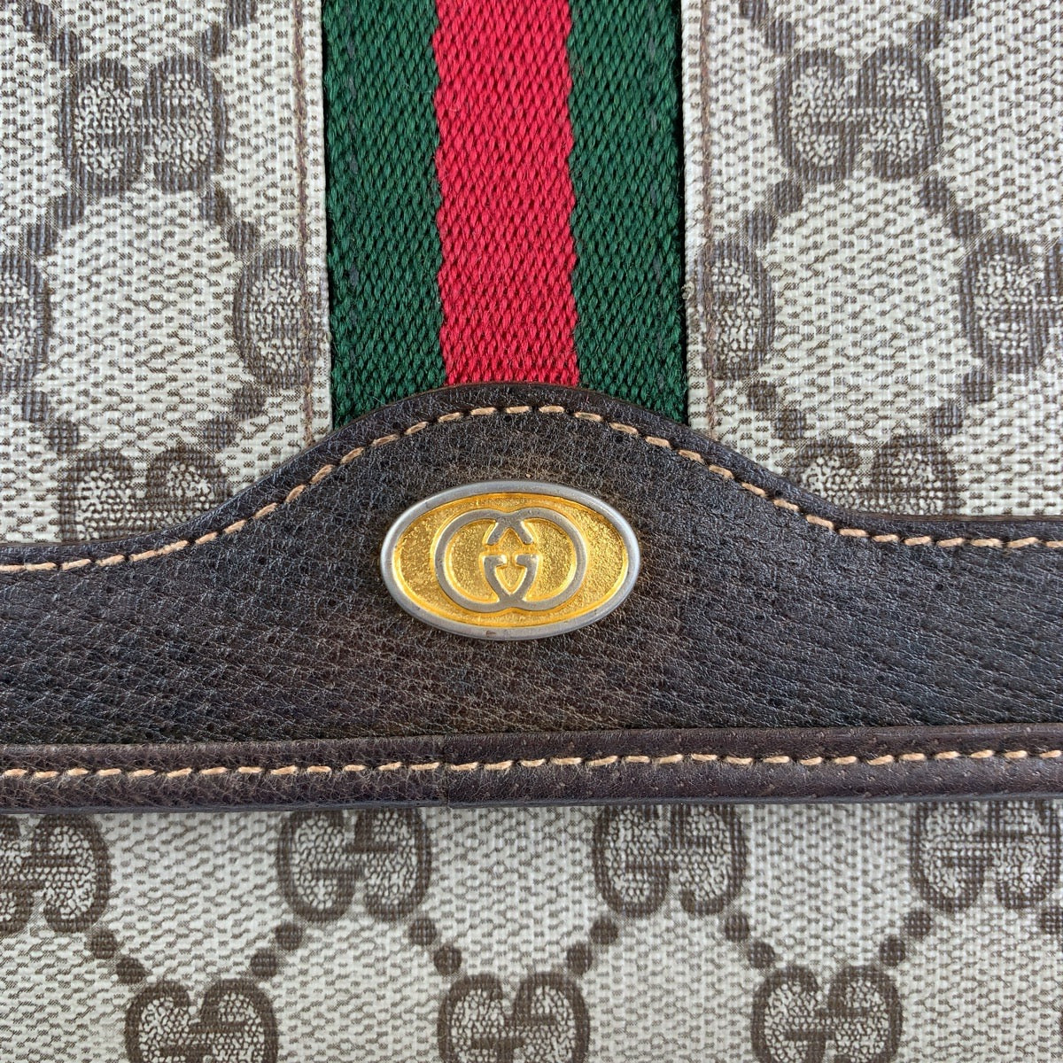 13834
GUCCI グッチ シェリーライン オールドグッチ ブラウン ゴールド金具 GGスプリームキャンバス / レザー 66 001 4461 クラッチバッグ セカンドバッグ  レディース