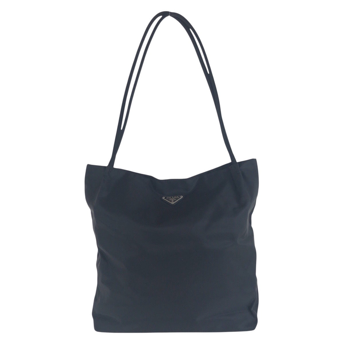 13835
PRADA プラダ テスート 三角ロゴプレート ブラック 黒 シルバー金具 ナイロン トートバッグ ショルダーバッグ  レディース