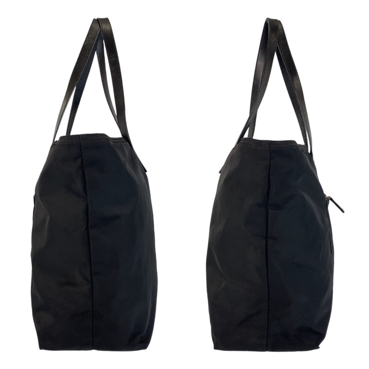 14284
PRADA プラダ テスート 三角ロゴプレート ブラック 黒 シルバー金具 ナイロン / レザー トートバッグ ショルダーバッグ  レディース
