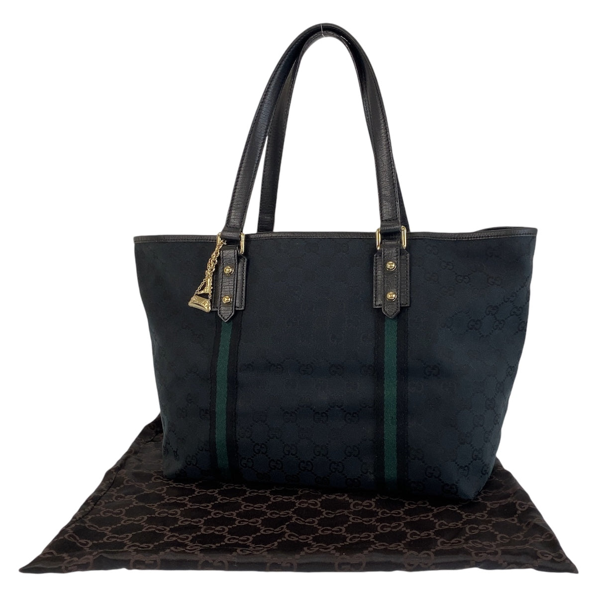 14285
GUCCI グッチ シェリーライン ブラック 黒 シルバー金具 GGキャンバス / レザー 139260 トートバッグ ショルダーバッグ  レディース