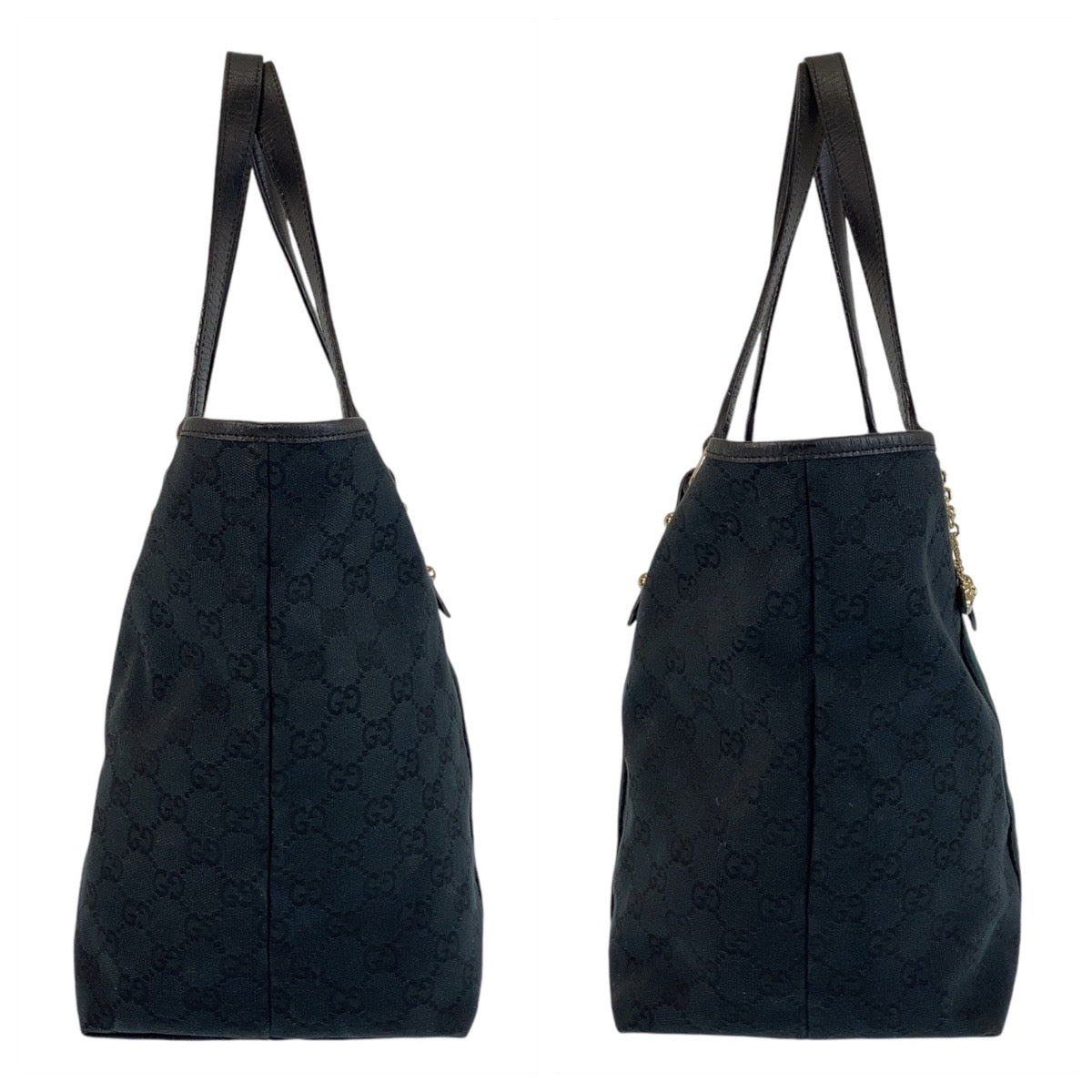 14285
GUCCI グッチ シェリーライン ブラック 黒 シルバー金具 GGキャンバス / レザー 139260 トートバッグ ショルダーバッグ  レディース