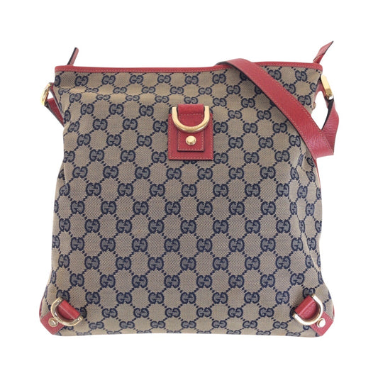 14289
GUCCI グッチ アビー ネイビー レッド ゴールド金具 GGキャンバス / レザー 131326 斜め掛け シャルダーバッグ  レディース