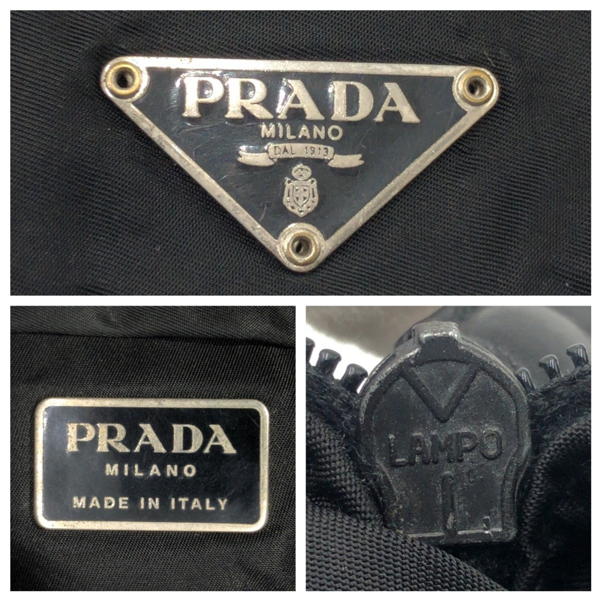 14291
PRADA プラダ テスート 三角ロゴ ブラック 黒 ナイロン ショルダーバッグ サコッシュ 男女兼用  メンズ AB32