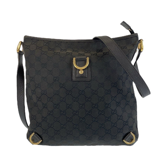 14294
GUCCI グッチ アビー ブラック 黒 ゴールド金具 GGキャンバス / レザー 131326 斜め掛け ショルダーバッグ メッセンジャーバッグ  レディース