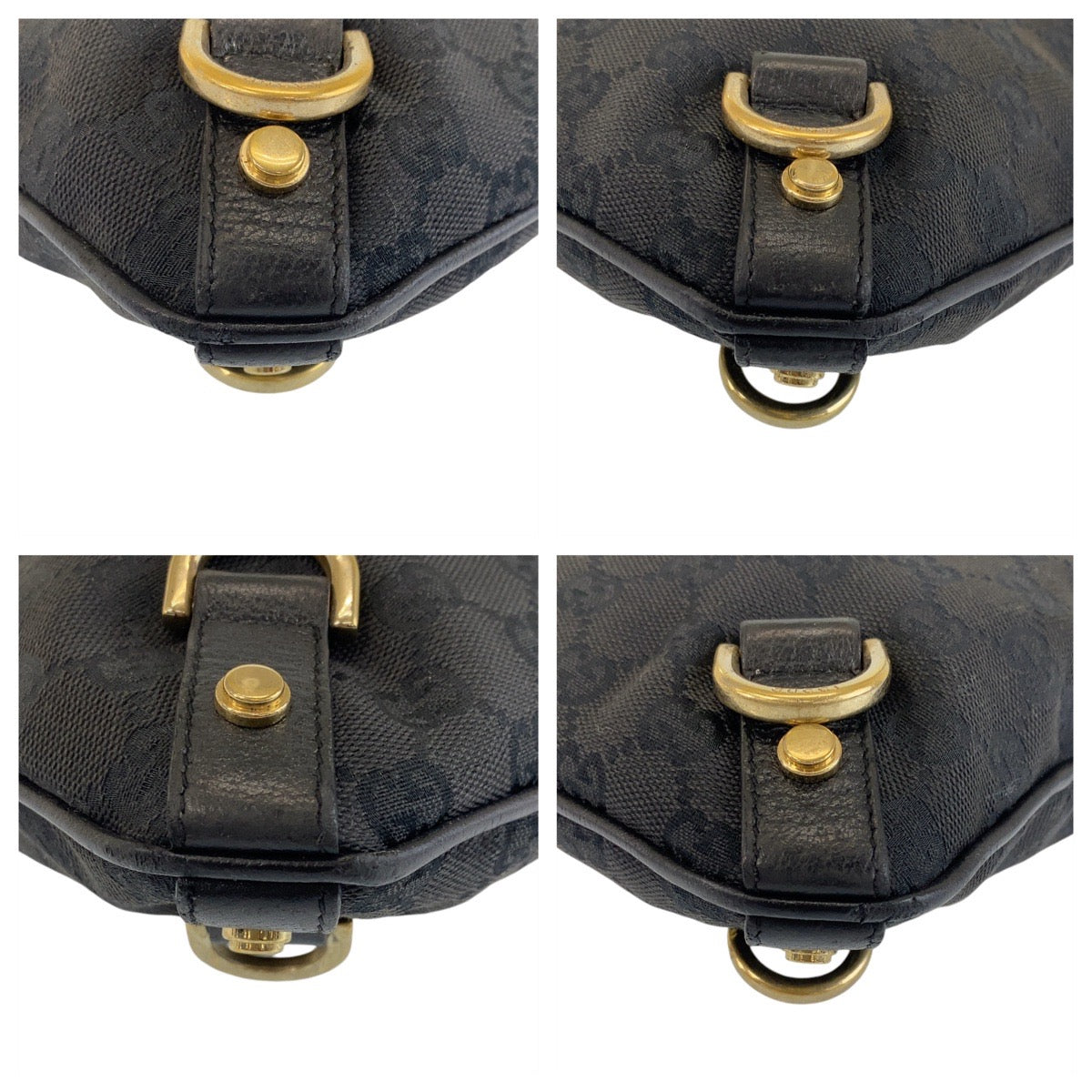 14294
GUCCI グッチ アビー ブラック 黒 ゴールド金具 GGキャンバス / レザー 131326 斜め掛け ショルダーバッグ メッセンジャーバッグ  レディース