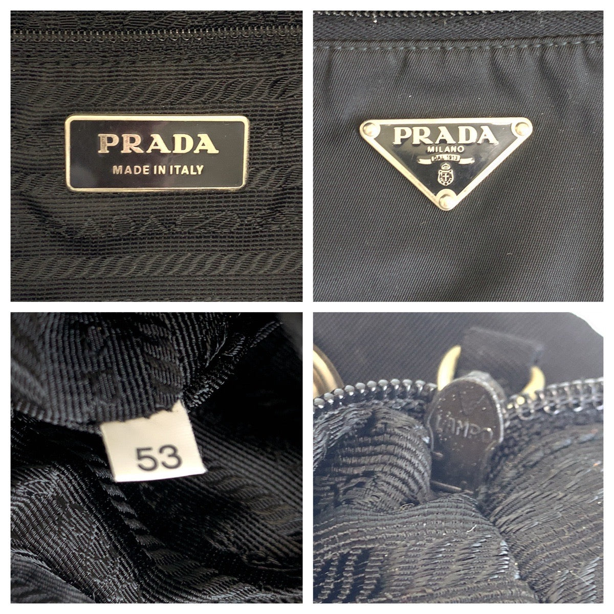 14295
PRADA プラダ テスート 三角ロゴプレート ブラック 黒 シルバー金具 ナイロン リュックサック バックパック  レディース