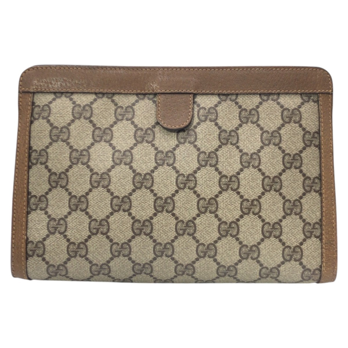 13839
GUCCI グッチ ヴィンテージ シェリーライン オールドグッチ ベージュ ブラウン ゴールド金具 GGスプリームキャンバス 89 01 032 クラッチバッグ セカンドバッグ  メンズ