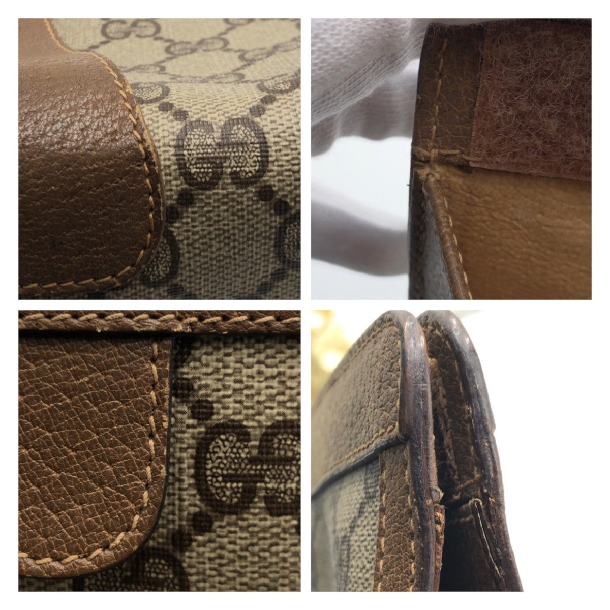 13839
GUCCI グッチ ヴィンテージ シェリーライン オールドグッチ ベージュ ブラウン ゴールド金具 GGスプリームキャンバス 89 01 032 クラッチバッグ セカンドバッグ  メンズ
