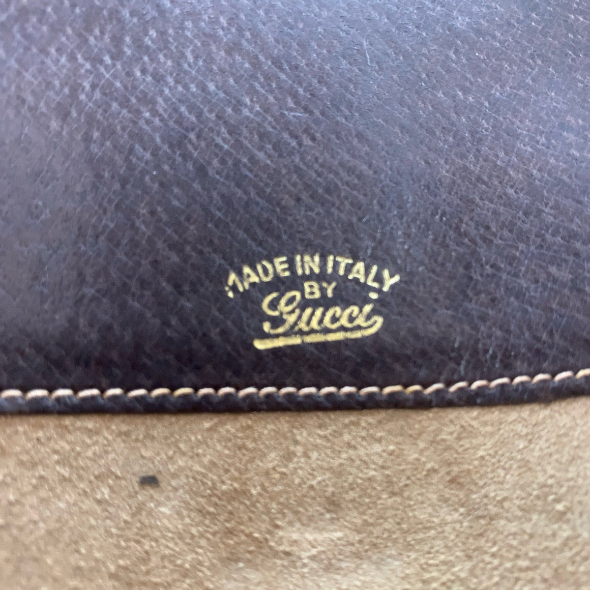 14297
GUCCI グッチ ブラウン ゴールド金具 GGキャンバス / レザー クラッチバッグ  レディース