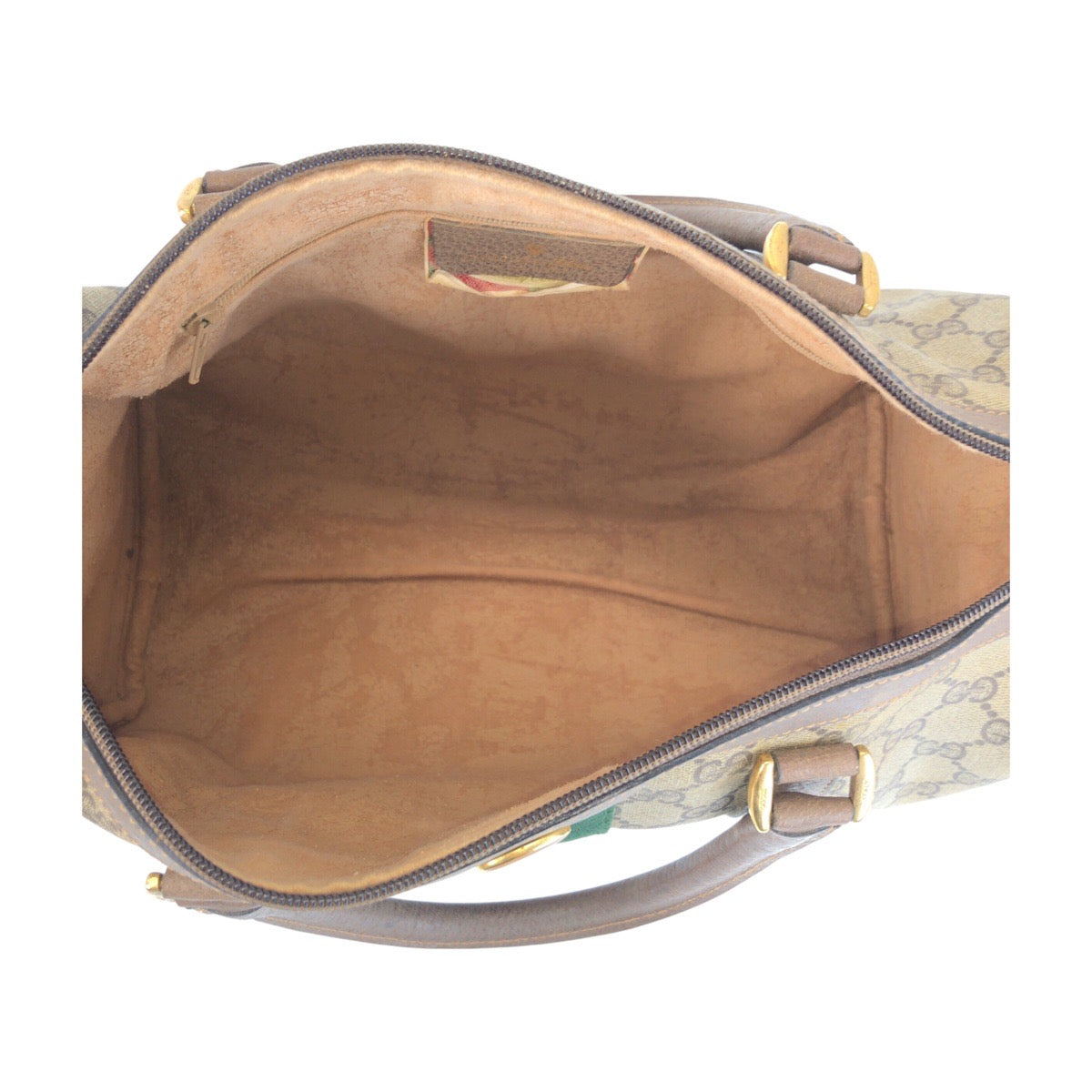 13841
GUCCI グッチ ヴィンテージ オールドグッチ シェリーライン ブラウン マルチカラー ゴールド金具 GGスプリームキャンバス 39 02 007 ハンドバッグ  レディース