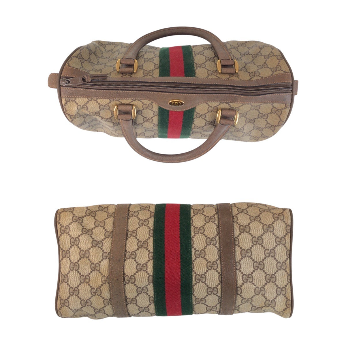 13841
GUCCI グッチ ヴィンテージ オールドグッチ シェリーライン ブラウン マルチカラー ゴールド金具 GGスプリームキャンバス 39 02 007 ハンドバッグ  レディース