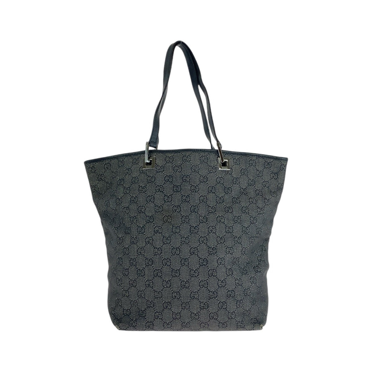 14299
GUCCI グッチ ブラック 黒 シルバー金具 GGキャンバス / レザー 31243 トートバッグ ショルダーバッグ  レディース